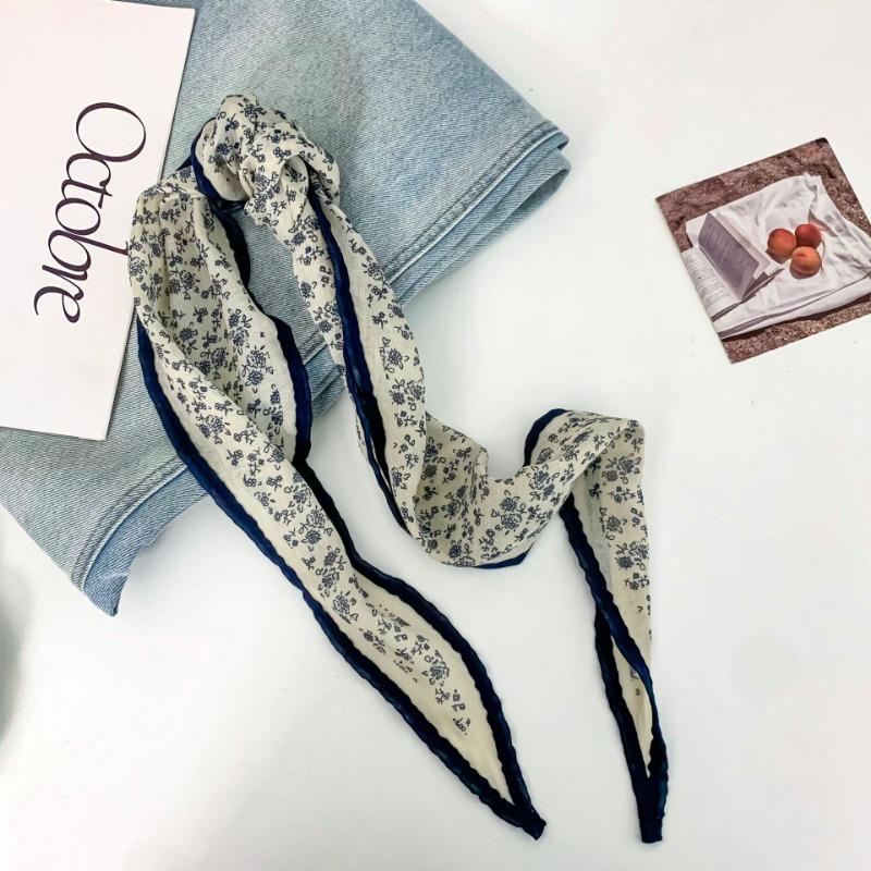 Silk Scarf New Fashion Versatile Headscarf Headband Hair Tie Hair Neck Protection Literary Scarf Scarf Rhombus Silk Scarf Waist Tie