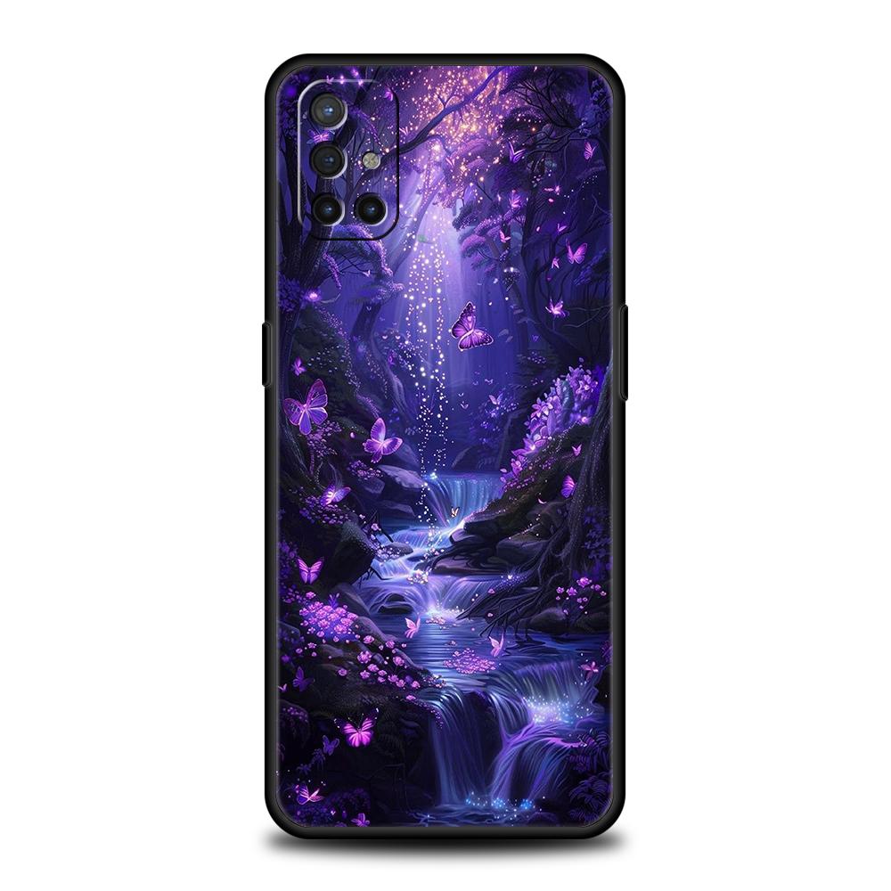 Phone Case For Oneplus 13R 12R 13 12 10T 10R Nord N100 N200 N10 10 9 9R 9RT CE 2 Z Pro 5G Soft TPU Cover Art Purple Butterfly