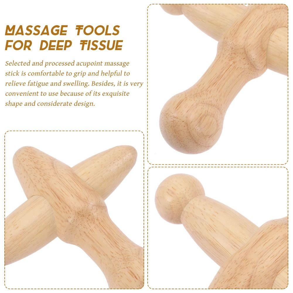 Handheld Wood Massage Roller Wood Trigger Point Massager Lymphatic Drainage