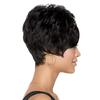 Ladies Synthetic Short Curly Wig With Bangs For Women Heat Resistant Hair Natural Black Wigs For Daily Use Costume