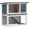 Outdoor Hutch - vidaXL - 1 Door - Grey and White - Solid Fir Wood - 90 X 45 X 80 Cm