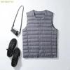 MUISHUYU Ultra-Light Inner Down Vest, 2-Way Neck, Men’s (M / Gray)