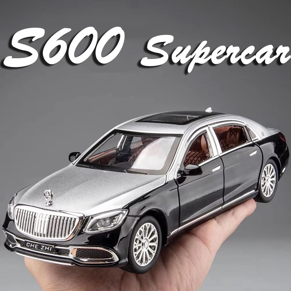 1:24 Игрушечные миниатюрные модели автомобилей Gls600 Сплав Литье под давлением Звук Свет 6 дверей открываются Оттянуть Напоминание Модели транспортных средств Для мальчиков Подарки