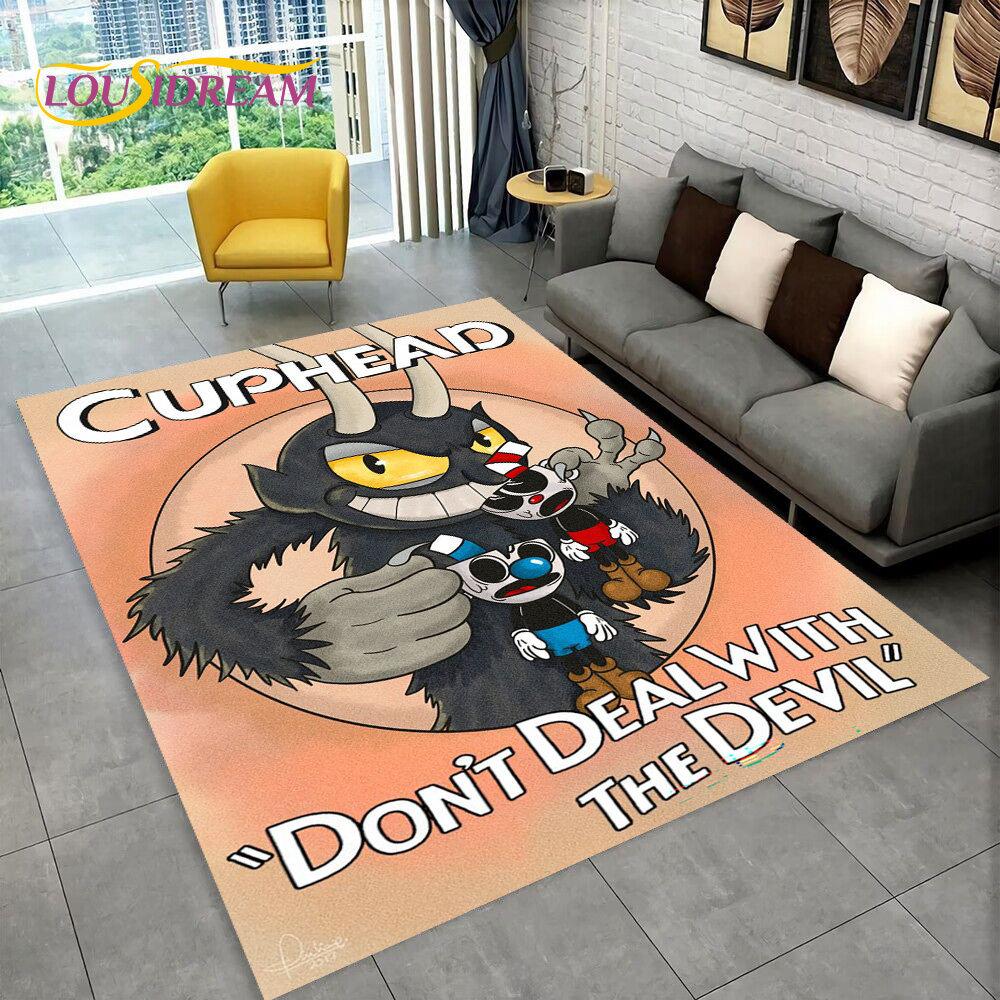 Игра, Cuphead and Mugman, коврик для геймера, коврик для гостиной, спальни, дивана, коврик для двери, детский игровой нескользящий напольный коврик