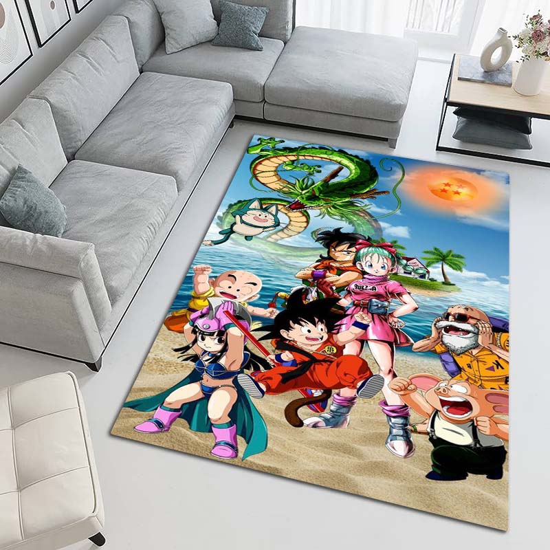 Cartoon dragon image Dragon Ball anime game rug, suitable for game rooms, bedrooms, living rooms, sofas, and other home décor;