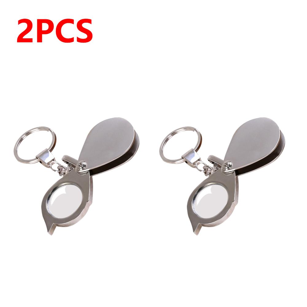 15X Folding Portable Keyring Magnifier Key Chain Magnifying Glass Pocket Size Jewelry Loop Pocket Folding Magnifying Glass