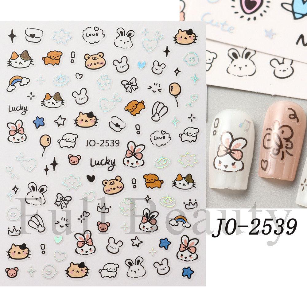 Nail Art Stickers, Imitation Hand-Painted Golden Branches, Jade Leaves, Bronzing Flowers, Flower Petals, Adhesive Nail Stickers