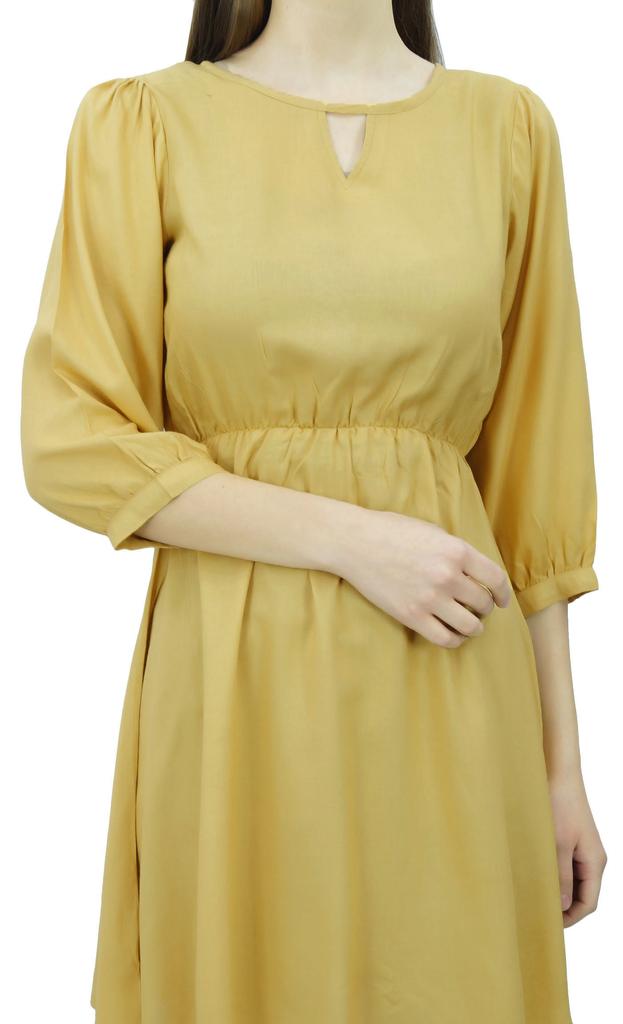 Phagun Women Tunic Top Short Kurti Elastic Waist Indian Ethnic Blouse