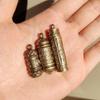 Brass Openable Cylindrical box Necklace Pendant Travel Pill Case Pill Box Buddhist Pendant