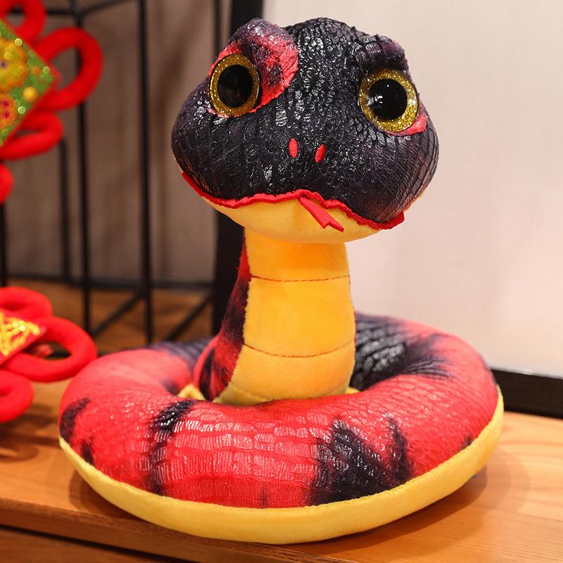 Плюшевая игрушка кукла большая змея с пайетками зодиакальная кукла-змея талисман года змеи детская успокаивающая кукла