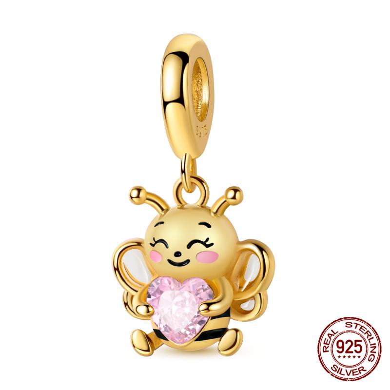 925 Silver Golden Cross Charms Beads For 3mm Bracelet DIY Jewelry Making Women Gifts New In