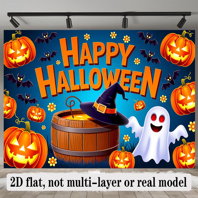Party Backdrop Halloween Flat Banners Pumpkin Witch Winter Weddings Birthdays Celebration Photo Booth Front Door Decor