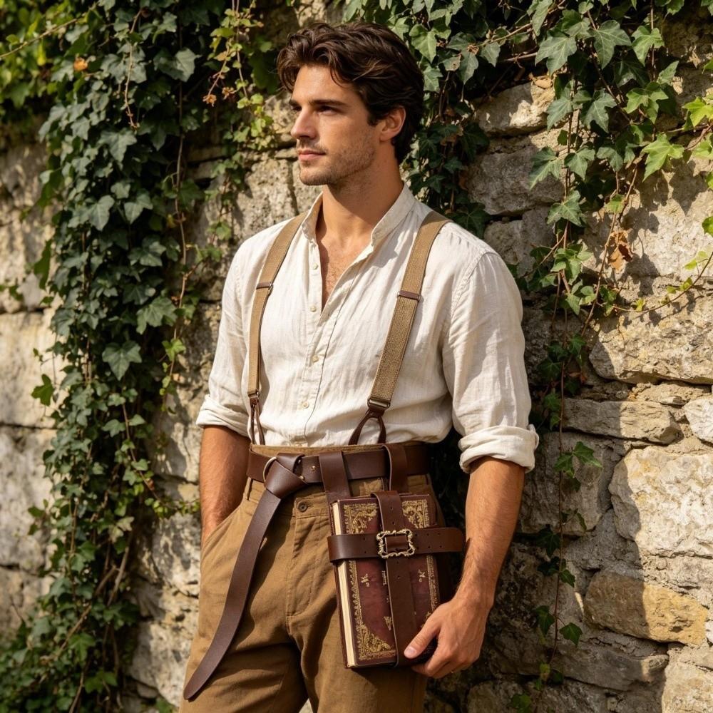 PU Leather Medieval Waist Belt Not with Book Book Pouch Set Waist Accessories
