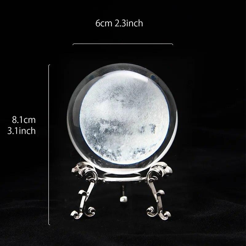 60 мм 3D хрустальный шар с лазерной гравировкой, стеклянные украшения, фигурка животного, коллекционные предметы, пресс-папье, домашний художественный декор с подставкой