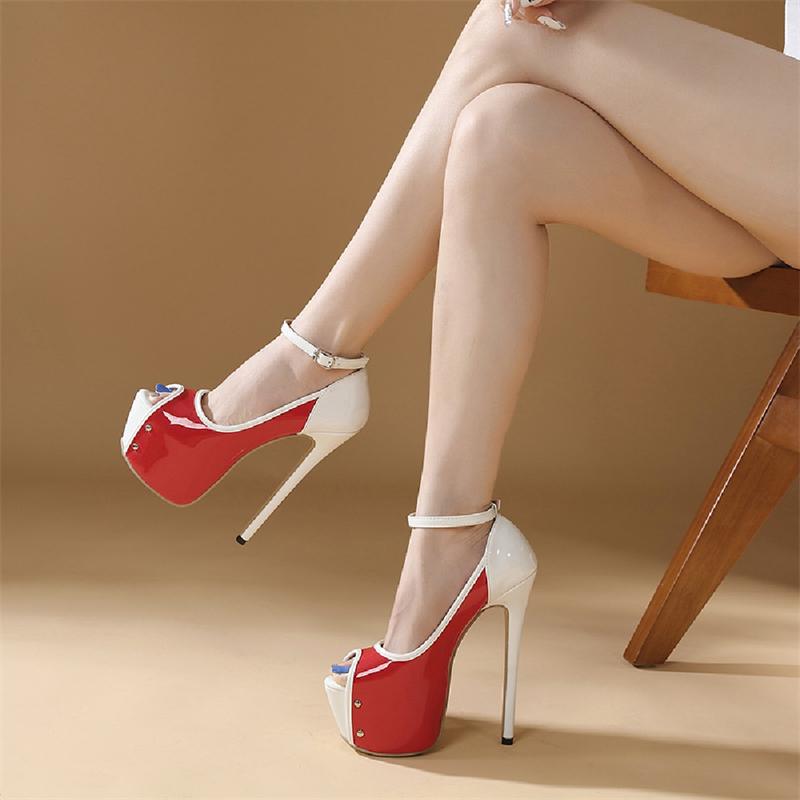 Eilyken Дизайнерские женские туфли-лодочки на платформе, пикантные туфли с открытым носком на очень высоком каблуке, женские сандалии с пряжкой и ремешком для свадьбы и выпускного вечера