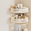 Suction Cup Corner Shelf Triangle Corner Shower Caddy No Drilling Adjustable Bathroom Organizer with Towel Bar Storage Rack for Shower Kitchen