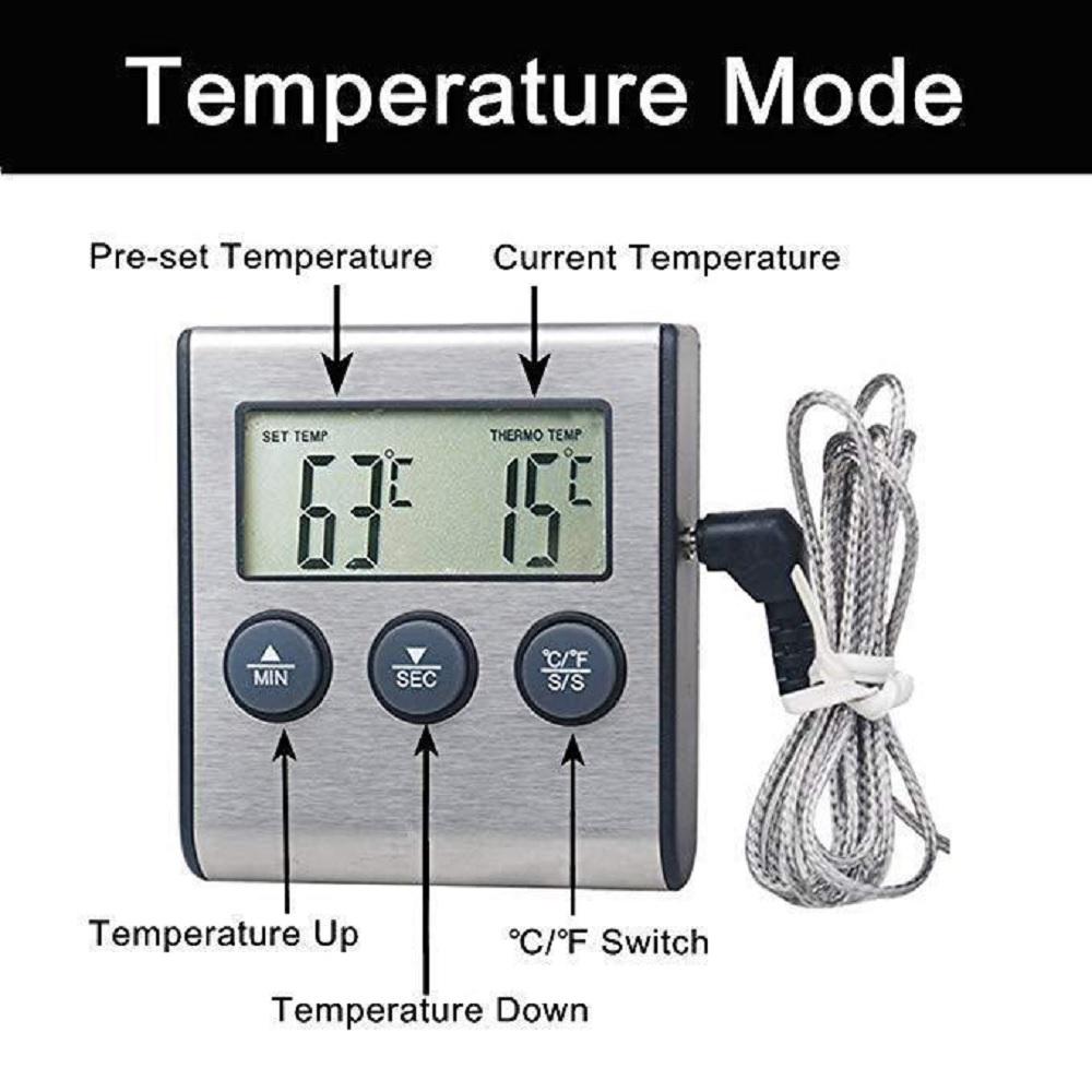 Kitchen Digital Cooking Thermometer Probe Meat Food Temperature w/Timer