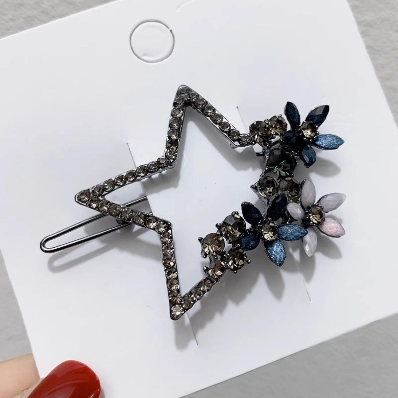 Элегантная заколка для волос из сплава 'Синяя звезда' - Минималистичный роскошный аксессуар