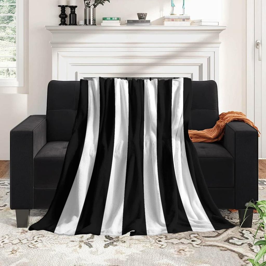 Black And White Striped Blanket Flannel Blanket Casual Nap Small Blanket Gift Blanket