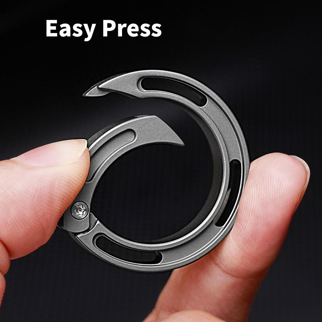 Брелок для ключей из титанового сплава для переноски рюкзака, маленькие круглые кольца для хранения ключей AntiLost