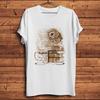 Watercolor Ink Grumpy Owl Coffee Funny Novelty TShirtHomme Short Sleeve Casual T Shirt UnisexStreetwear Tee Breathable Print