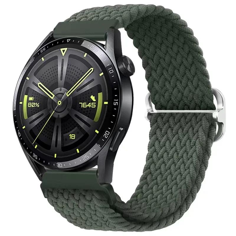 22 мм 20 мм Плетеный нейлоновый ремешок для Huawei Watch 4/3/GT4-3 Samsung Watch 6/5/4/3 Тканевый браслет Наручный ремешок Amazfit GTR 4/GTS4