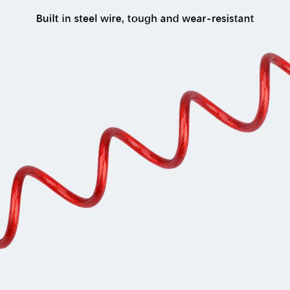 Waterproof Lock Anti-Theft Rope PVC+Steel Wire Disc Lock Spring Cable Vehicle