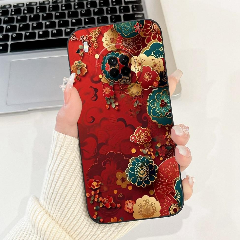 Для Huawei Y9A Чехол-крышка Роскошные Модные Цветы Кавайный Милый Кот Ударопрочный Чехол для Телефона Для Huawei FRL-22 FRL-23 FRL-L22 FRL-L23
