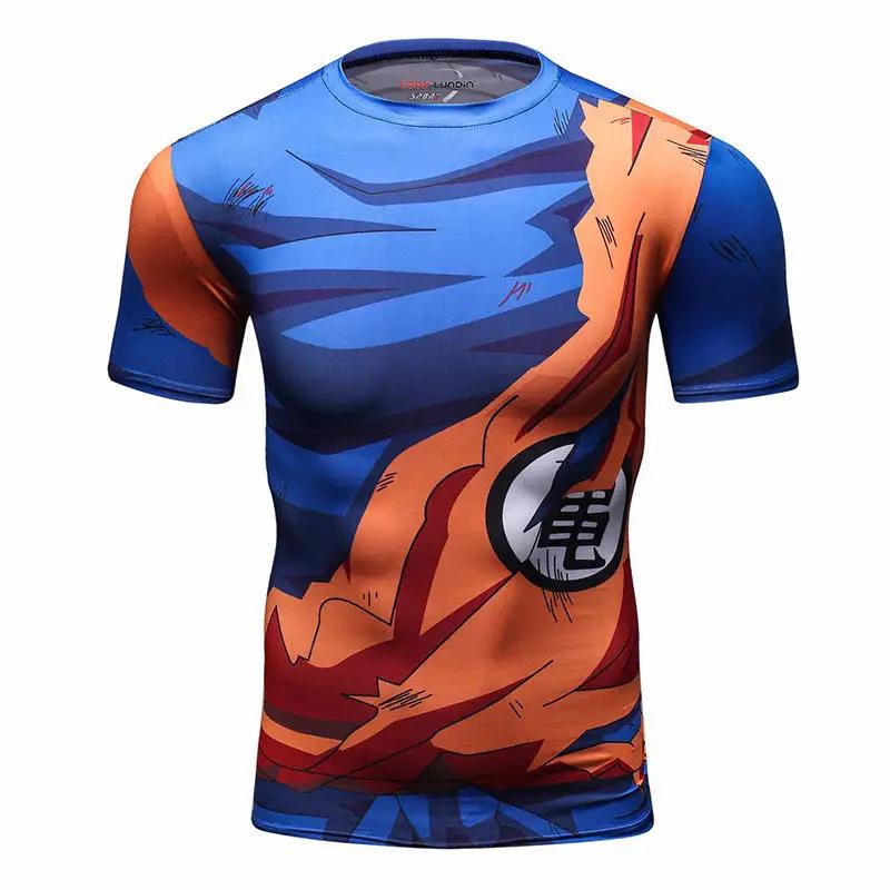 Vegeta Goku Super Saiya T-Shirt Short Long Sleeve Round Neck Muay Thai Kick Boxing Mix Martial Art Sport Print Training UV Protect Quick Dry Unisex