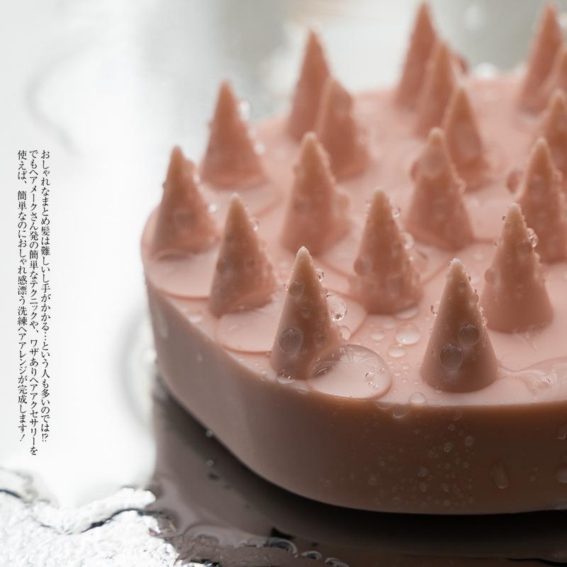Water drop silicone shampoo brush integrated solid head cleaning massage comb hair washing artifact Japanese brush