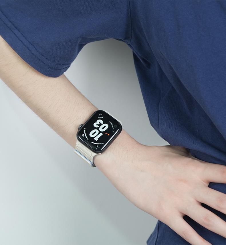 Магнитный ремешок для Apple Watch ремешок 45 мм 44 мм 49 мм 40 мм 41 мм 38 мм 42 мм силиконовый браслет iWatch Series 8 7 6 9 Se Ultra 2 band