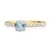 Blue Topaz Round Soliatire Ring - Sterling Silver Gold Vermeil