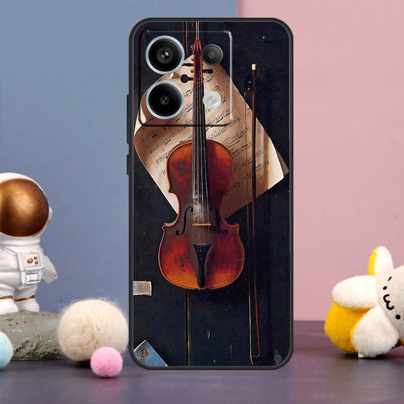 Музыкальный чехол для скрипки для Xiaomi Redmi 13C 12 12C 9C 10C Redmi Note 11 12 13 Pro 9 10 10S 11S 12S Задняя крышка
