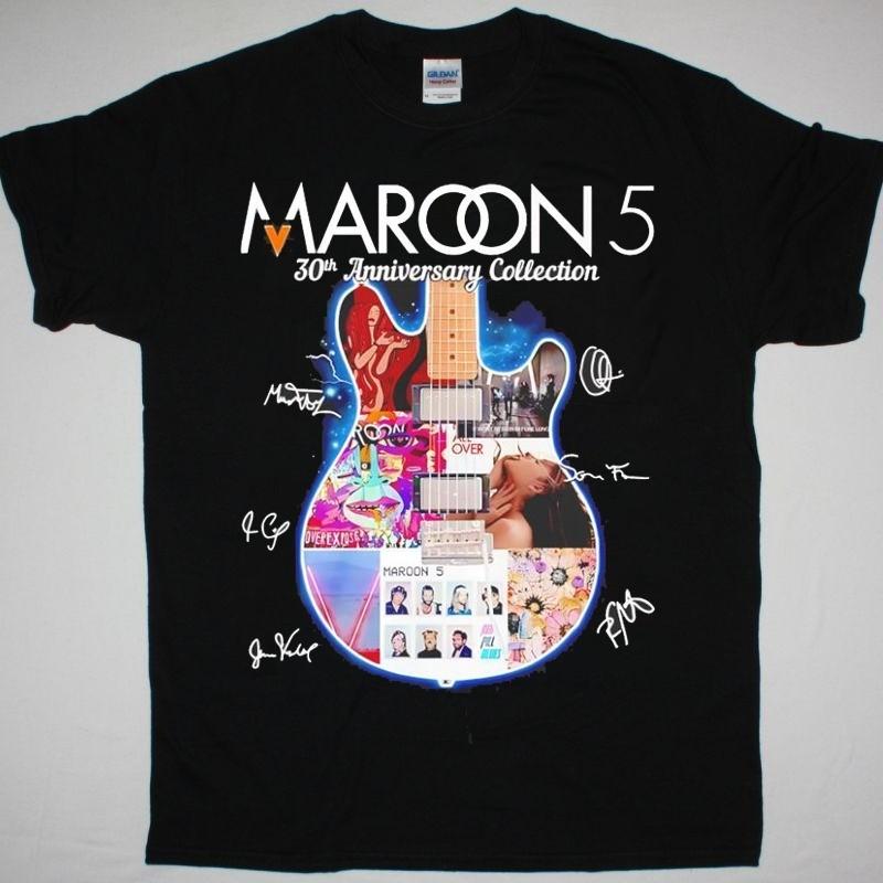 Maroon 5 Pop Band 30th Anniversary Collection signatures shirt 20D1157 Unisex T-Shirt