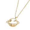 New, Fashionable Alloy Hollow Diamond-encrusted Planet Necklace, Simple Star Rhinestone Small Universe Women's Necklace