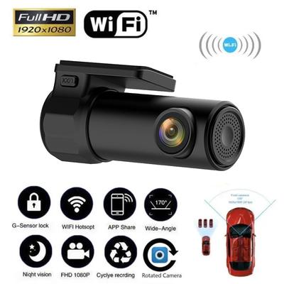 Скрытая камера видеорегистратора HD 1080P WIFI Автомобильная камера DVR G-Sensor Driving Recorder Ночная версия приложения Dashcam 360-градусный вращающийся объектив