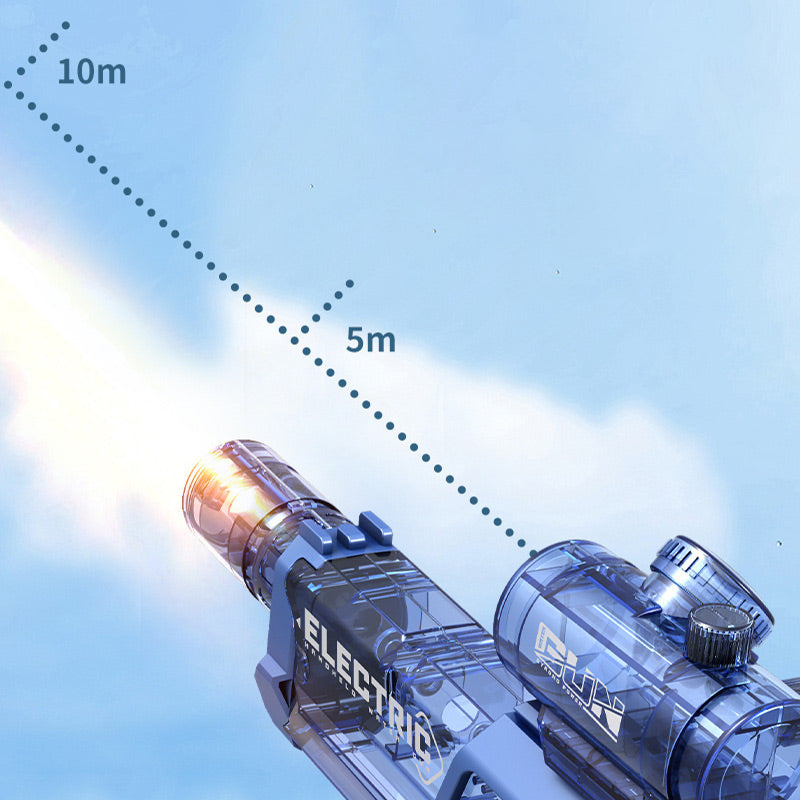 1PC Summer Fully Automatic Electric Water Gun with Light Rechargeable Continuous Firing Party Game Kids Space Splashing Toy Boy Gift