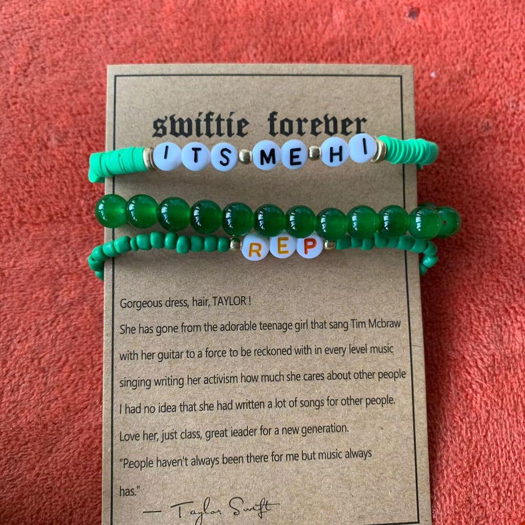 Набор браслетов из полимерной глины Taylor Swiftie Friendship с логотипом из английских букв