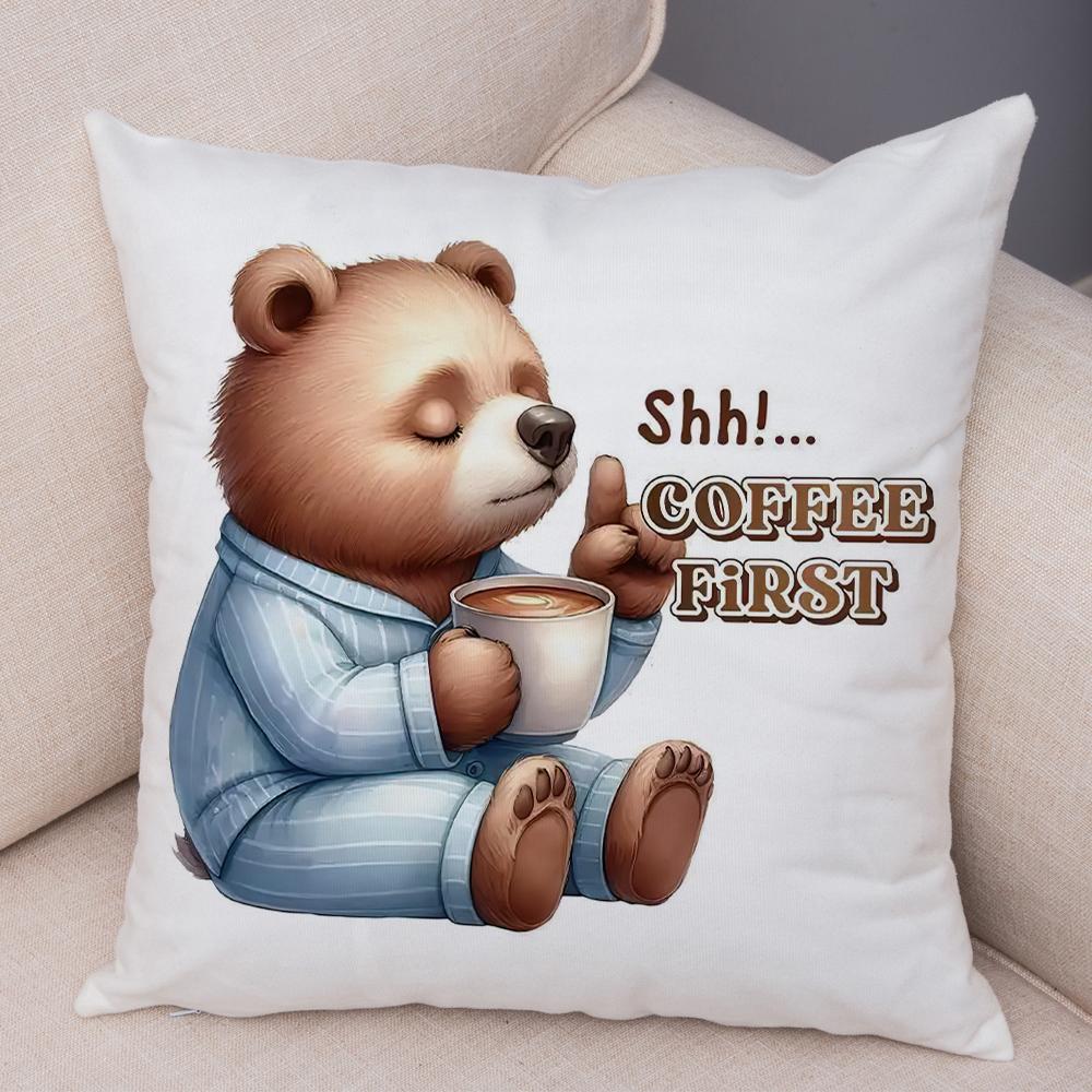 Smiling Monkey Pillowcase Double Print Do Not Disturb Sloth Cushion Cover Soft Plush Sassy Duck Pillowcase for Sofa Home Car