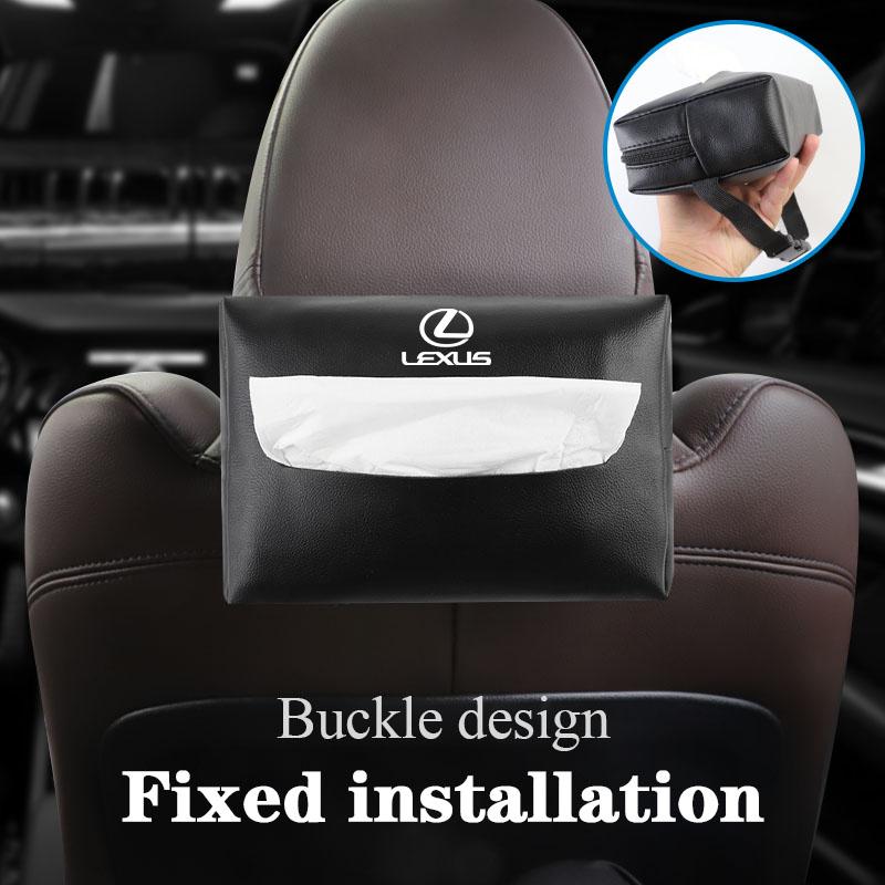QDDY3 PU Leather Car Tissue Box Facial Tissue Storage Bag For Lexus FSPORT LBX NX RX 350h 450h ES UX 300e GS IS LS LX CT LC RC GX460