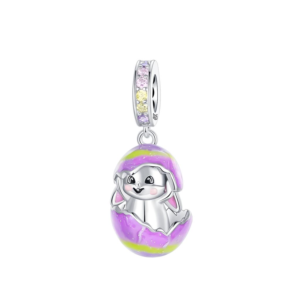 925 Silver 3D Openable Locket Bracelet Charm Bead Easter Pendant Fit Bracelet Necklace for Women DIY Gift