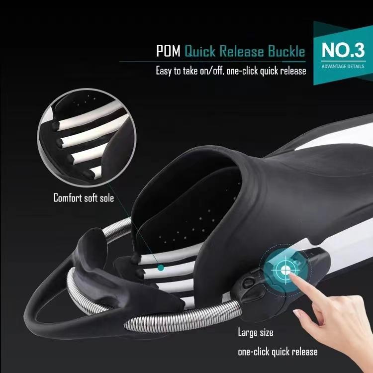 NEW Scuba Diving Stainless Steel Spring Fin Straps Fins Adult Swim Shoes Silicone Long Snorkeling Monofin Dive Flippers