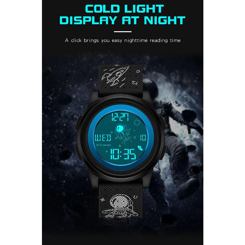 SANDA Новые электронные часы Spaceman, спортивные часы, модные тенденции, мужские и женские студенческие электронные часы, водонепроницаемые часы