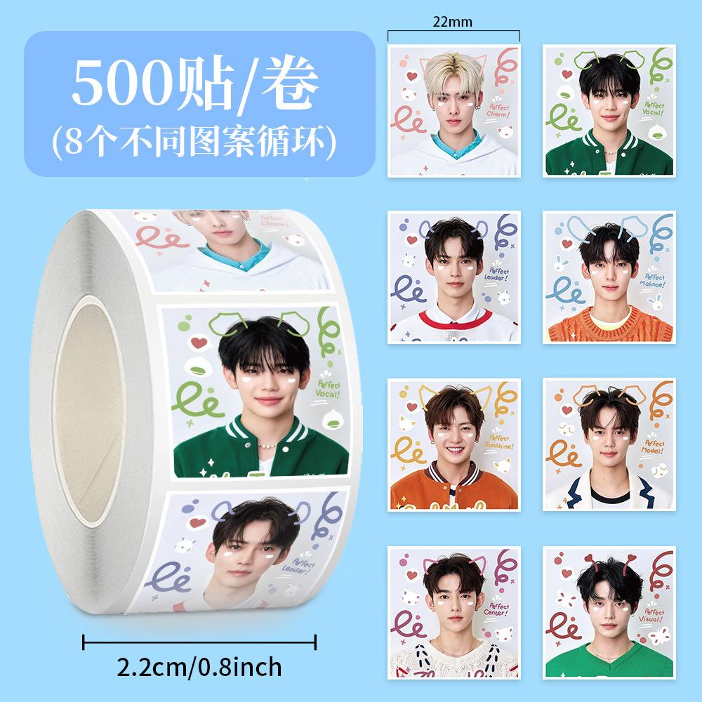 Наклейки Skzoo Idol Roll 500 шт. Клейкие этикетки для DIY Журнала Скрапбукинга Чехла Телефона Декора Polaroid Фанатов