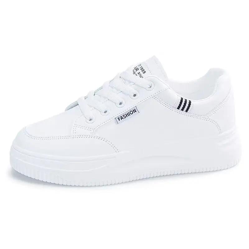 Модные женские белые кроссовки на осень со шнуровкой на толстой подошве повседневные туфли на плоской подошве с противоскользящей подошвой для прогулок на открытом воздухе, спортивная обувь для сноуборда Sapatos Femininos