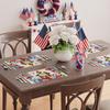 Colorful Patriotic Flowers Cross Cardinals America Memorial Day Placemats Set of 4 Table Mats Patriotic