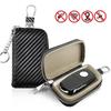 Car Key Signal Blocker Case Faraday Box Anti-Hacking Anti-Theft Key Fob RFID Signal Blocking Bag PU Leather Pouch Case Blocker