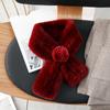 Winter Warm Scarf Hat Two-piece Set, Middle-aged and Elderly Temperament Rex Rabbit Fur Hat, Mother Flower Scarf