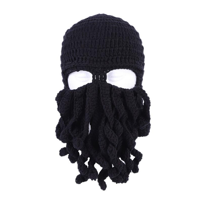 Смешная зимняя теплая шапка с усами осьминога для косплея