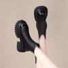 Thick-soled Martin Boots Women's Autumn and Winter New British Round Head Small Height-increasing Zipper Cigarette Tube Short Boots